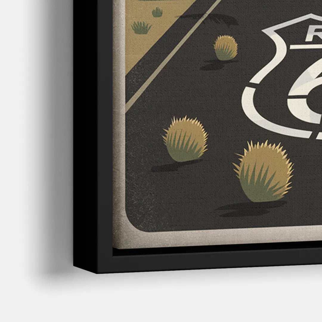 Springfield Route 66 - Close-Up Black Frame Canvas
