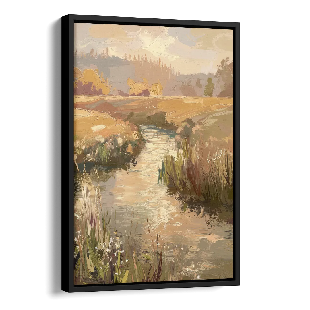 Springfield Scenic River View Side - Black Canvas Wall Art