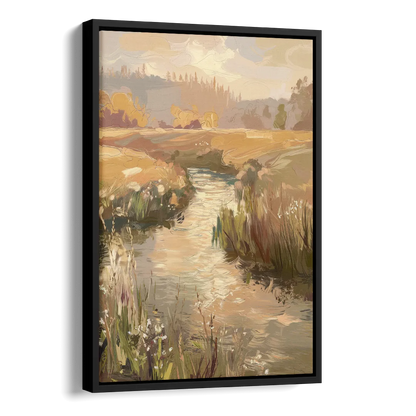 Springfield Scenic River View Side - Black Canvas Wall Art