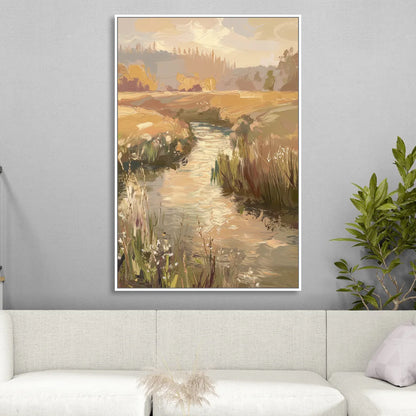 Springfield Scenic River View Sitting Room - White Canvas Wall Art