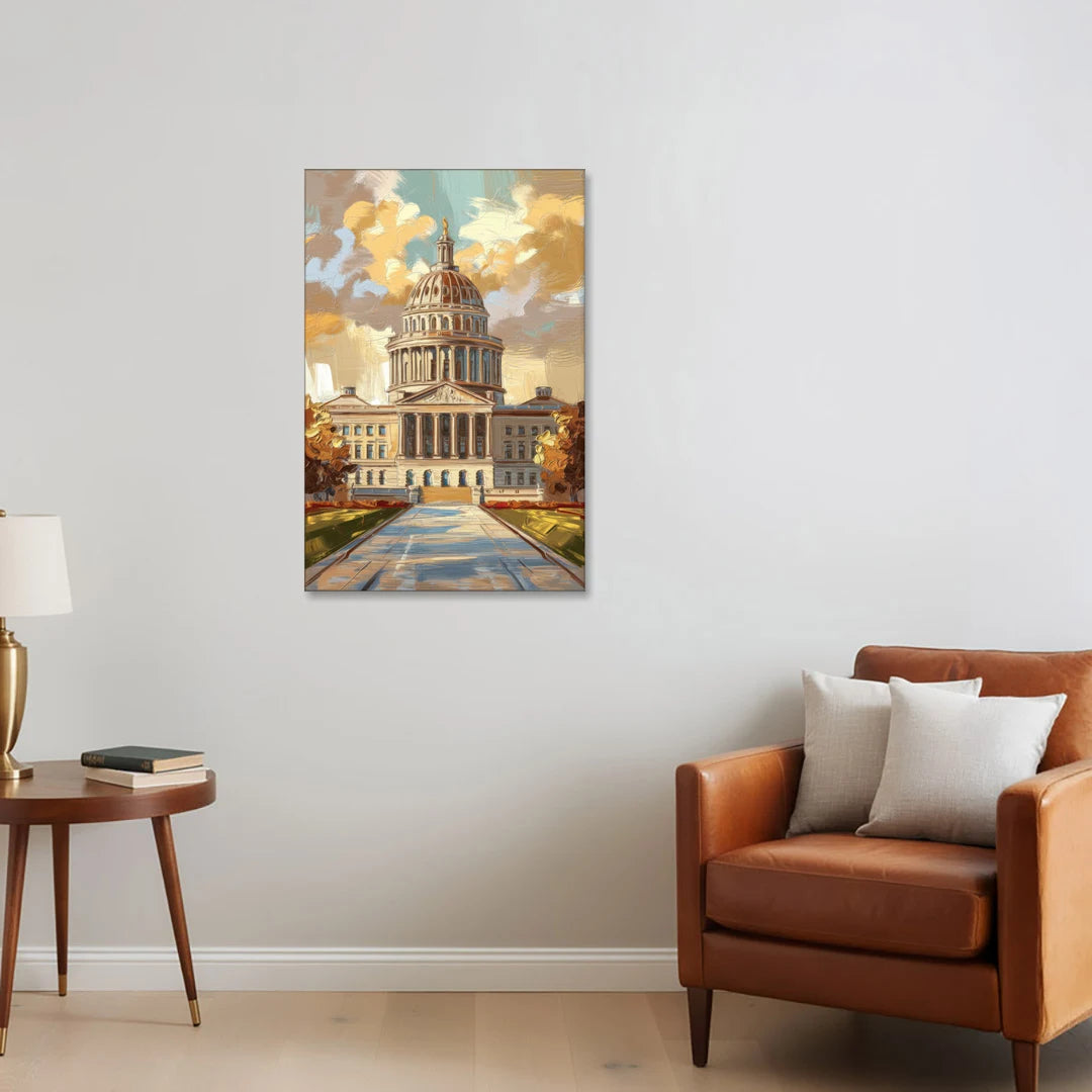 Springfield State Capitol - Canvas Wall Art - Sofa - 24x36