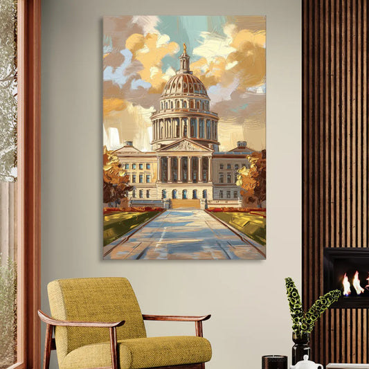 Springfield State Capitol Living Room - Canvas Wall Art