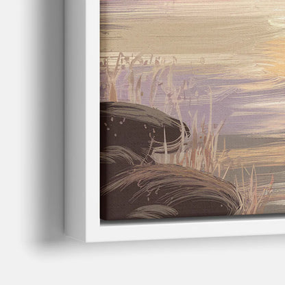 Springfield Sunrise Landscape - Close-Up White Frame Canvas