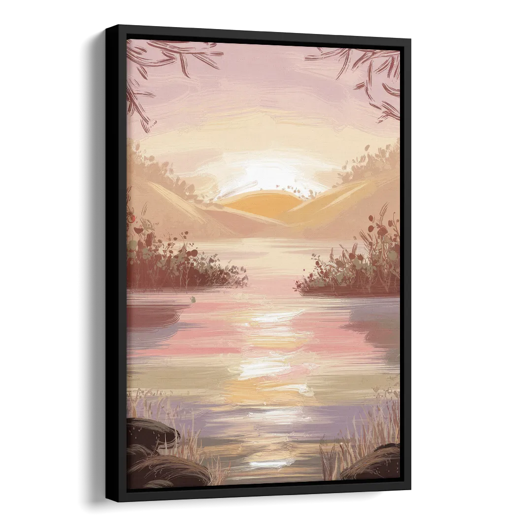 Springfield Sunrise Landscape Side - Black Canvas Wall Art