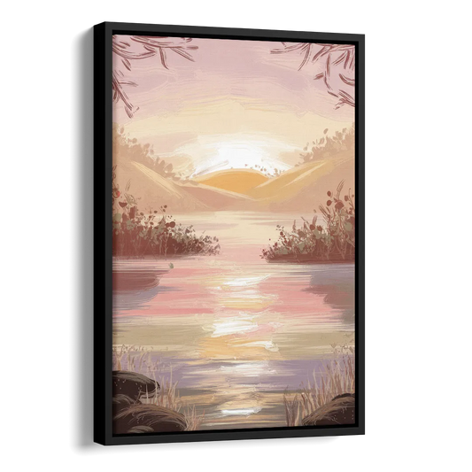 Springfield Sunrise Landscape Side - Black Canvas Wall Art