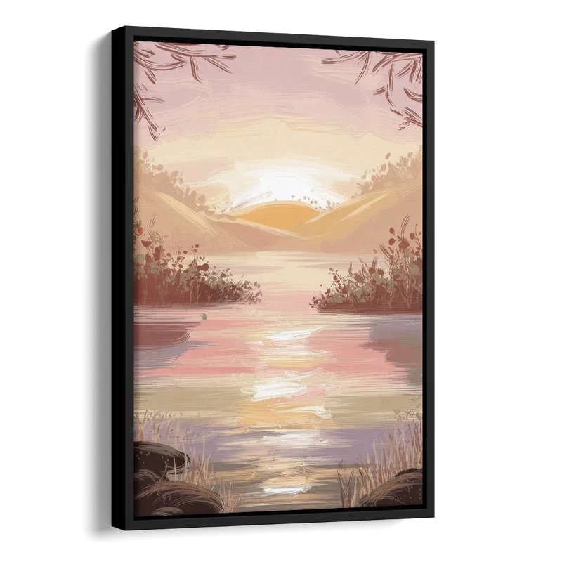 Springfield Sunrise Landscape Side - Black Canvas Wall Art