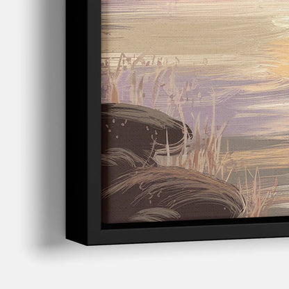 Springfield Sunrise Landscape - Close-Up Black Frame Canvas