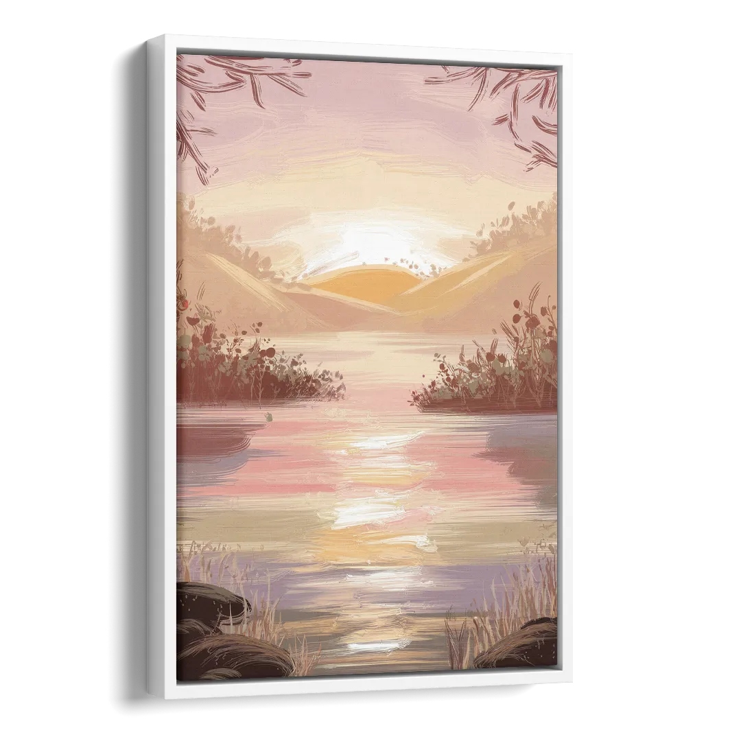 Springfield Sunrise Landscape Side - White Canvas Wall Art