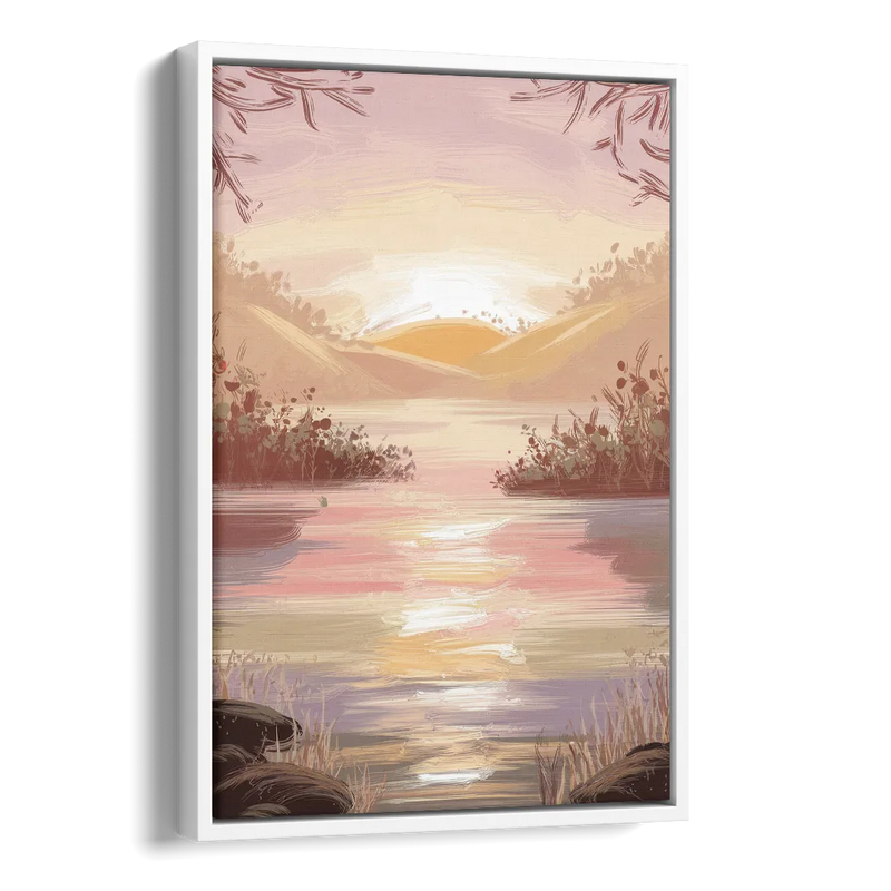 Springfield Sunrise Landscape Side - White Canvas Wall Art
