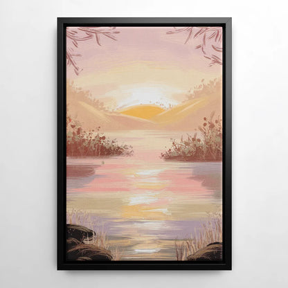 Springfield Sunrise Landscape - Black Frame Canvas