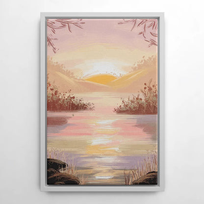 Springfield Sunrise Landscape - White Frame Canvas