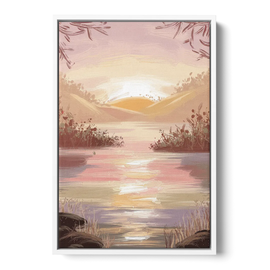 Springfield Sunrise Landscape Front - White Canvas Wall Art