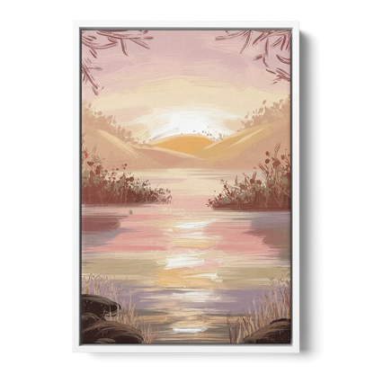 Springfield Sunrise Landscape Front - White Canvas Wall Art