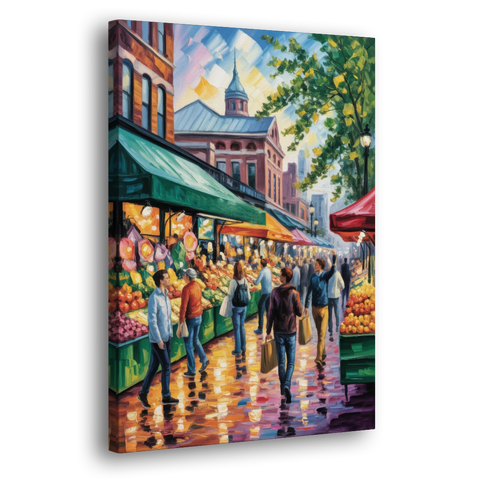 St Lawrence Market Scene - Canvas Wall Art - Side