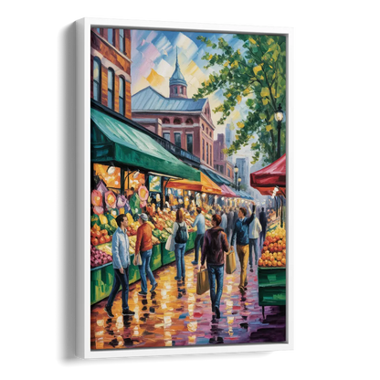 St Lawrence Market Scene Side - White Canvas Wall Art