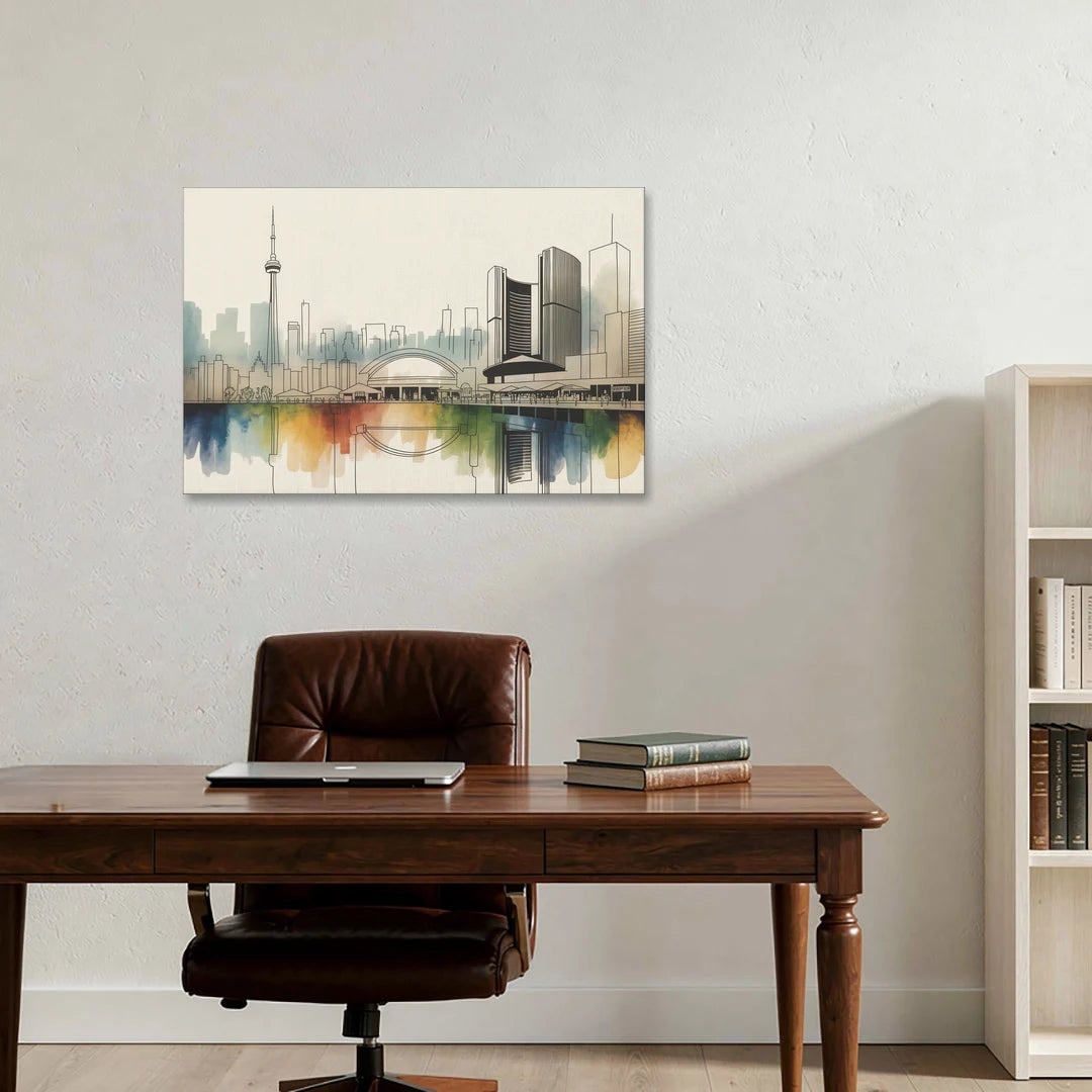 St Lawrence Skyline Market Scene - Canvas Wall Art - Office - 36x24