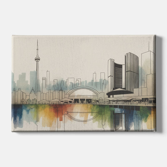 St Lawrence Skyline Market Scene - Canvas Wall Art