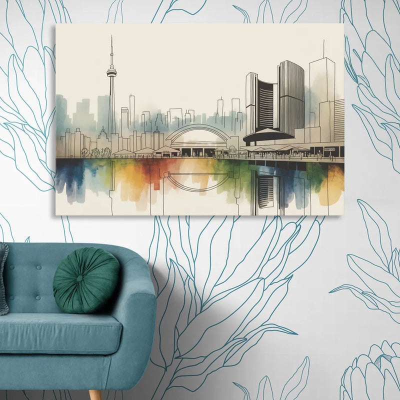 St Lawrence Skyline Market Scene Living Room - Canvas Wall Art