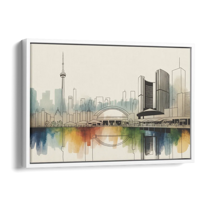 St Lawrence Skyline Market Scene Side - White Canvas Wall Art