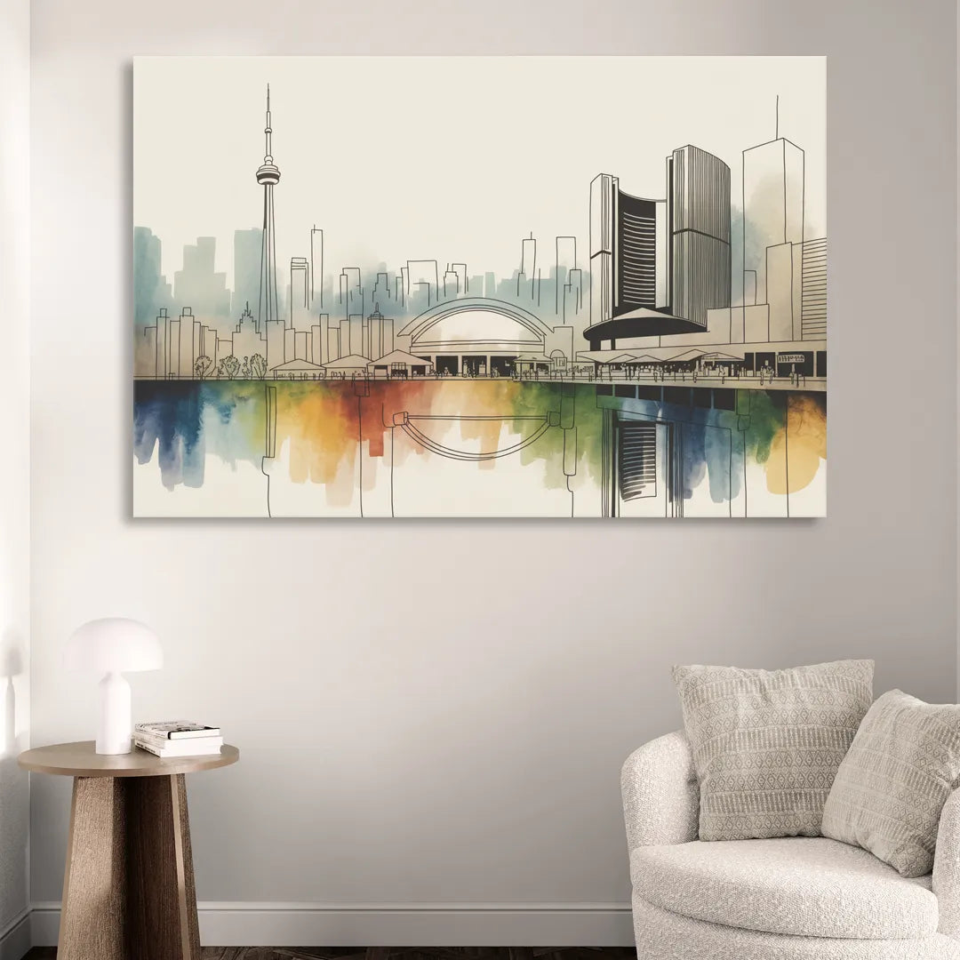 St Lawrence Skyline Market Scene Sitting Room - Canvas Wall Art
