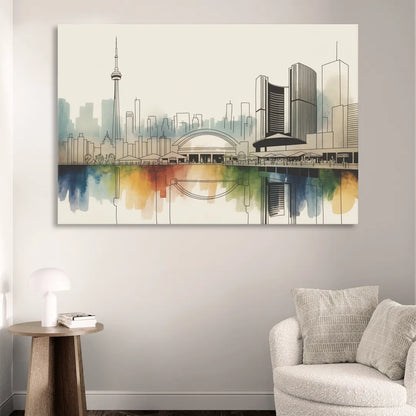 St Lawrence Skyline Market Scene Sitting Room - Canvas Wall Art