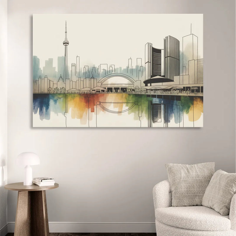 St Lawrence Skyline Market Scene Sitting Room - Canvas Wall Art