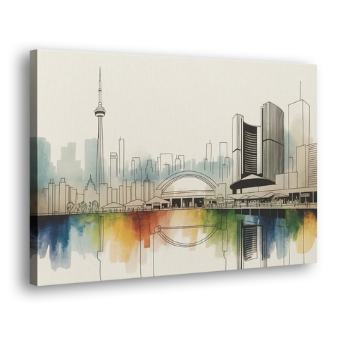 St Lawrence Skyline Market Scene - Canvas Wall Art