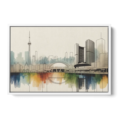 St Lawrence Skyline Market Scene Front - White Canvas Wall Art