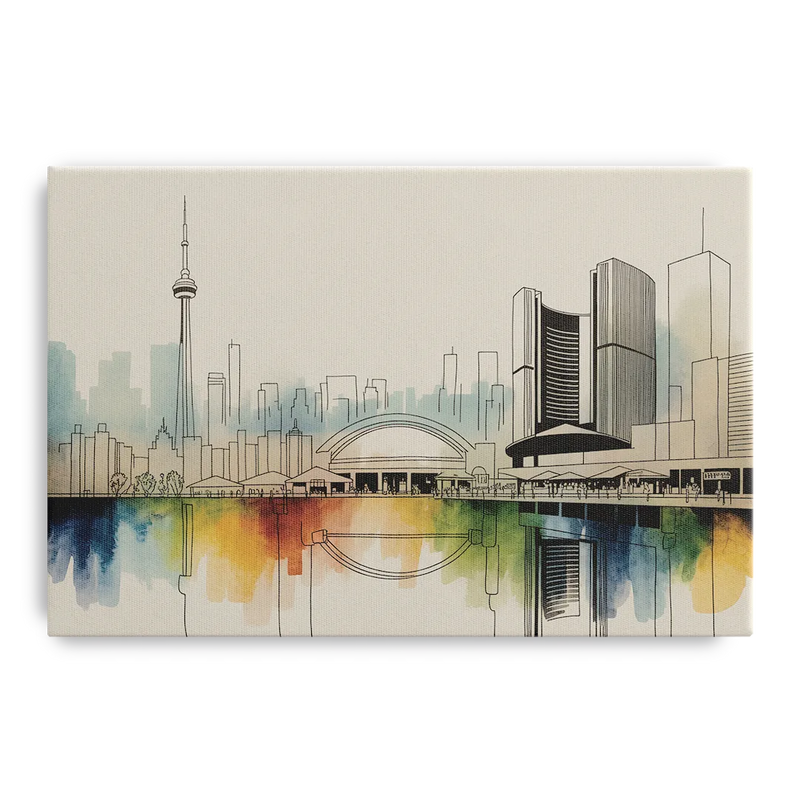 St Lawrence Skyline Market Scene Front - Canvas Wall Art