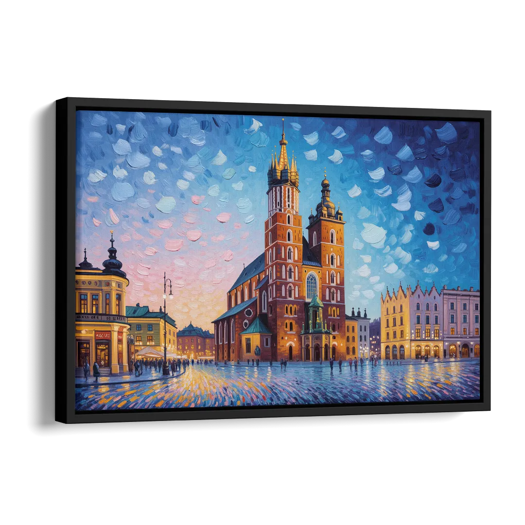 St. Mary's Basilica Side - Black Canvas Wall Art