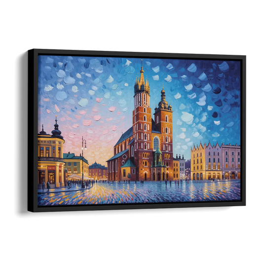 St. Mary's Basilica Side - Black Canvas Wall Art