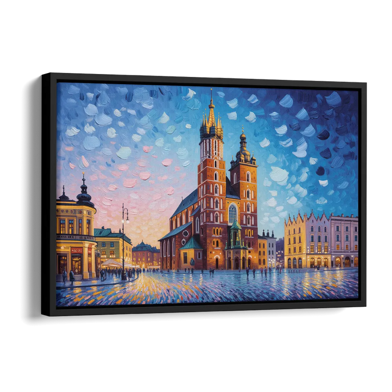 St. Mary's Basilica Side - Black Canvas Wall Art