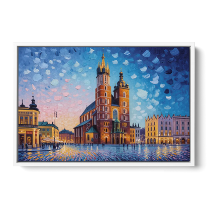 St. Mary's Basilica Front - White Canvas Wall Art