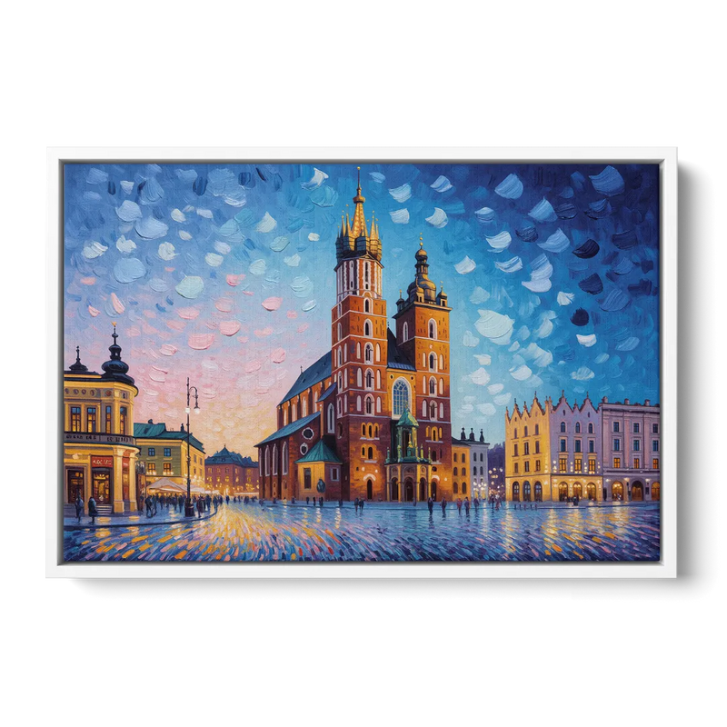 St. Mary's Basilica Front - White Canvas Wall Art