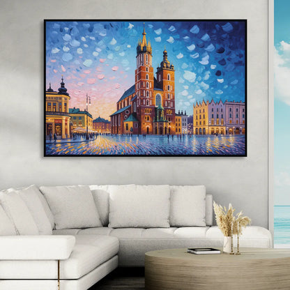St. Mary's Basilica Sitting Room - Black Canvas Wall Art