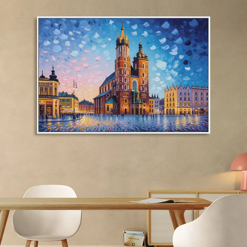 St. Mary's Basilica Sitting Room - White Canvas Wall Art