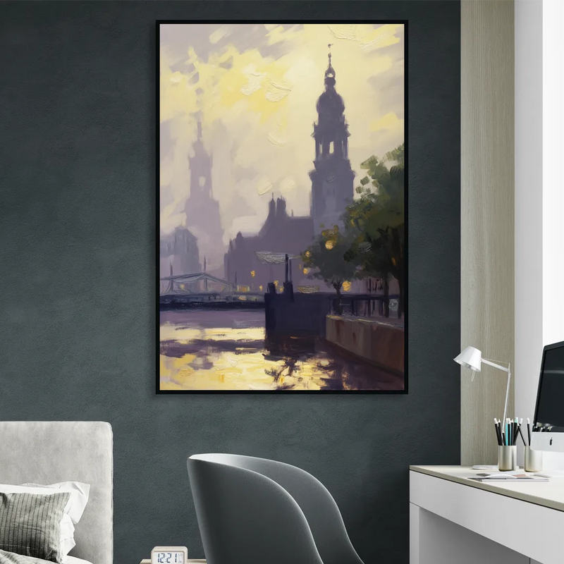 St. Michaelis Silhouette Sitting Room - Black Canvas Wall Art