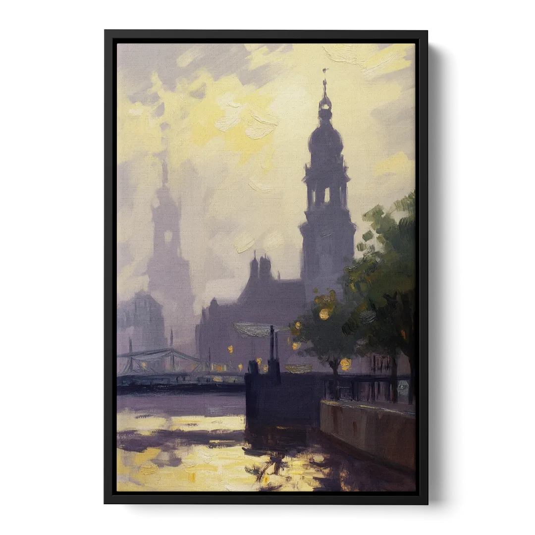 St. Michaelis Silhouette Front - Black Canvas Wall Art