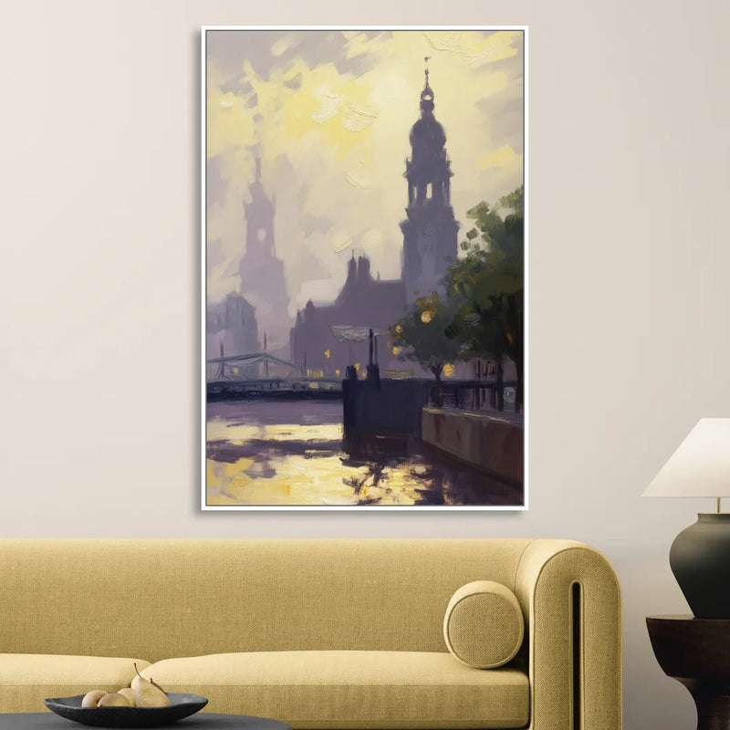 St. Michaelis Silhouette Living Room - White Canvas Wall Art