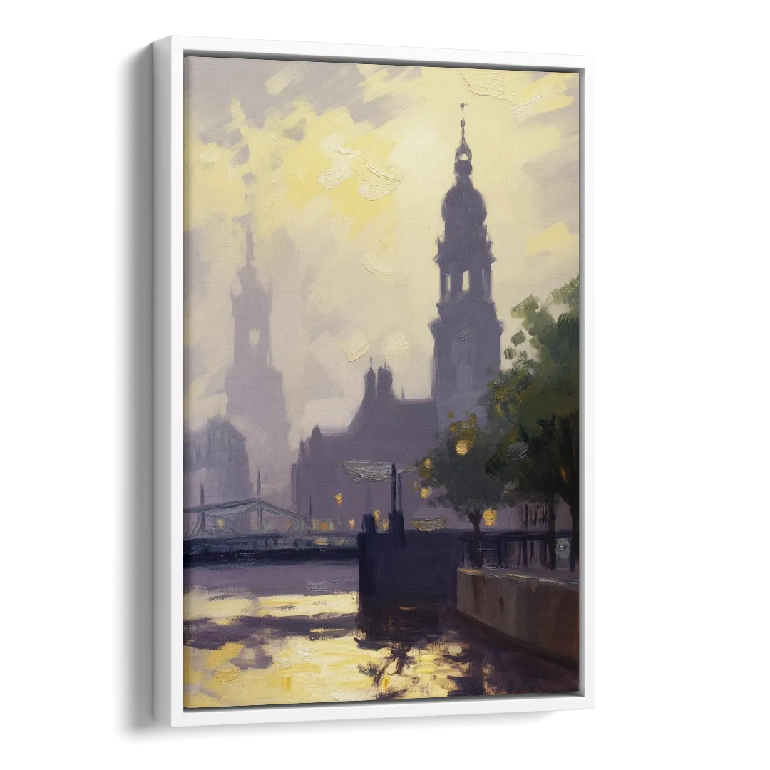 St. Michaelis Silhouette Side - White Canvas Wall Art