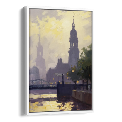 St. Michaelis Silhouette Side - White Canvas Wall Art