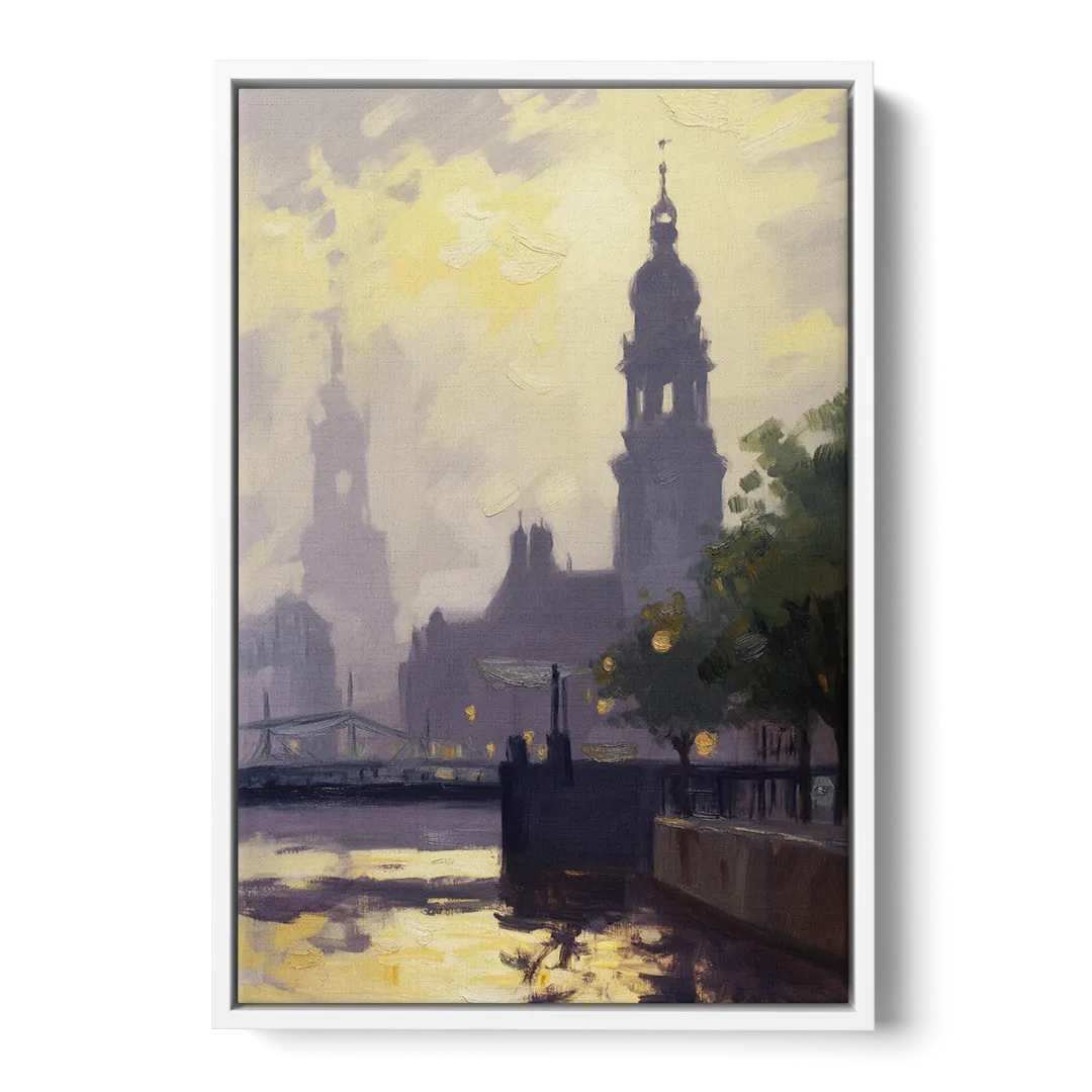 St. Michaelis Silhouette Front - White Canvas Wall Art