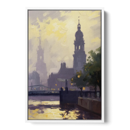 St. Michaelis Silhouette Front - White Canvas Wall Art