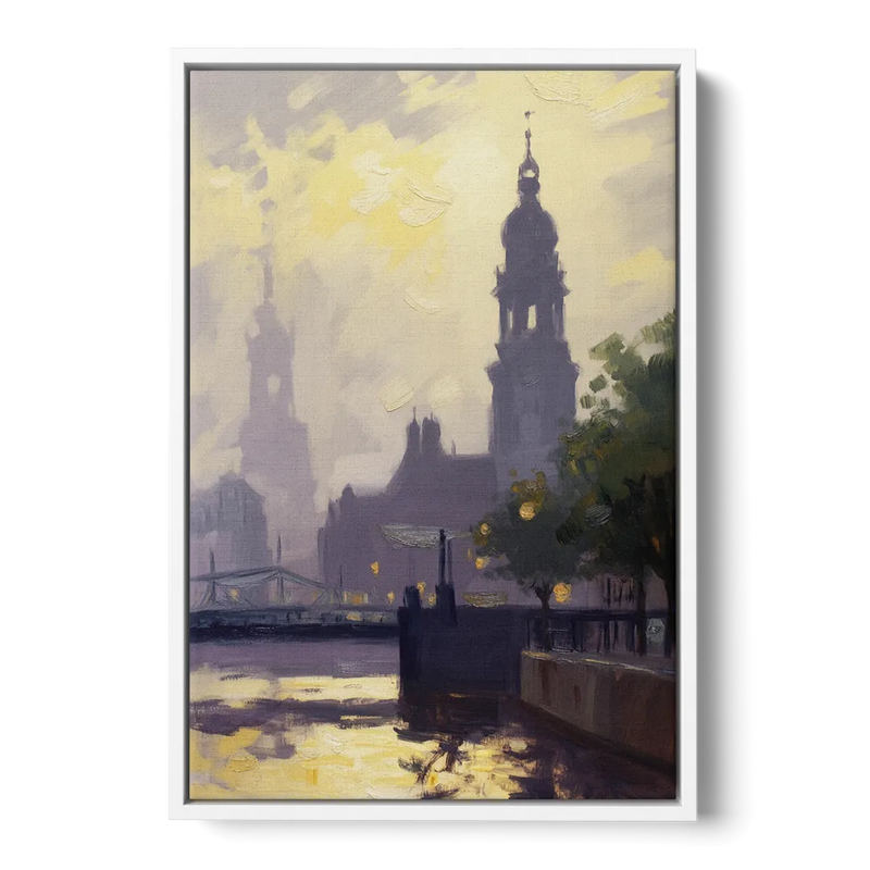 St. Michaelis Silhouette Front - White Canvas Wall Art