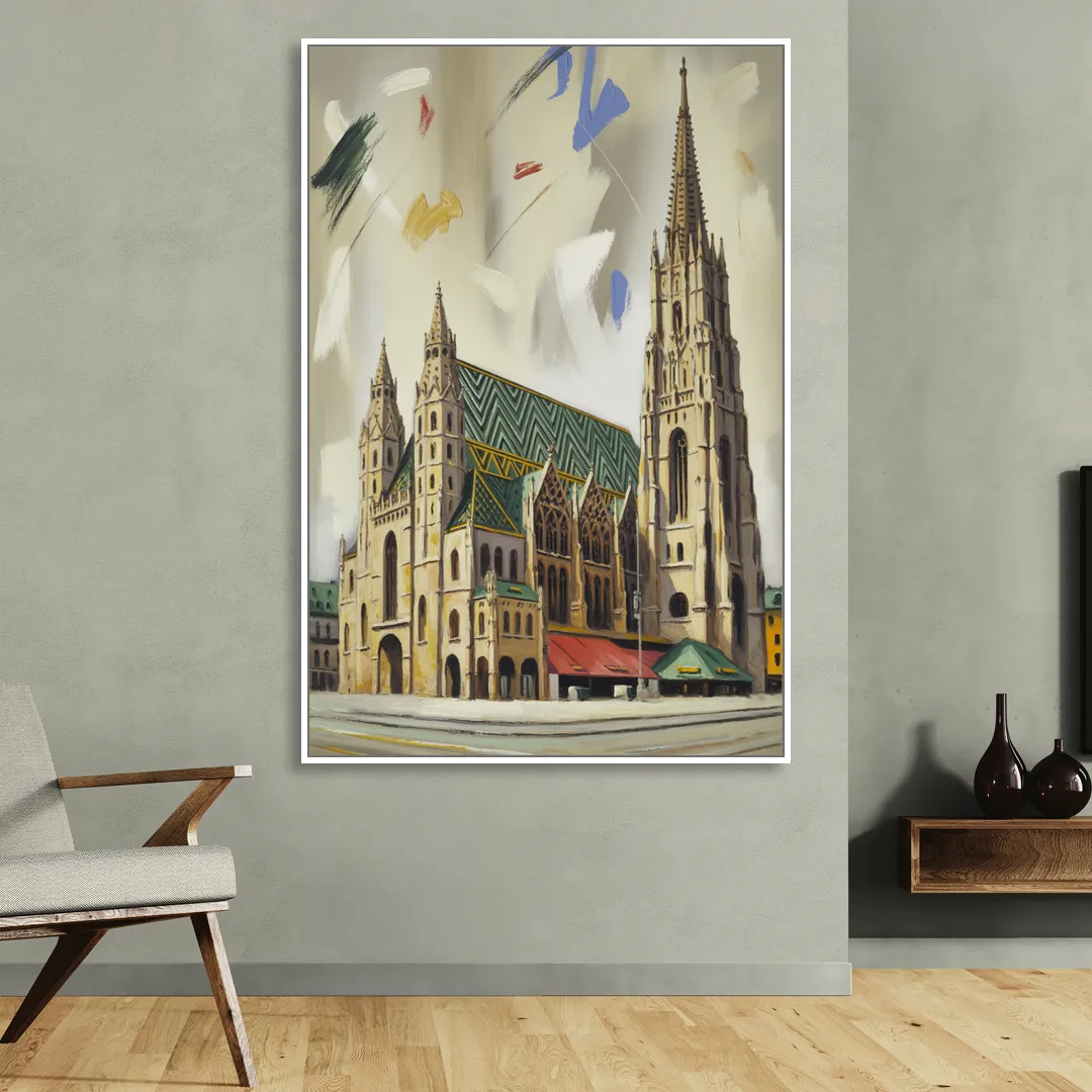 St. Stephen's Majesty Living Room - White Canvas Wall Art