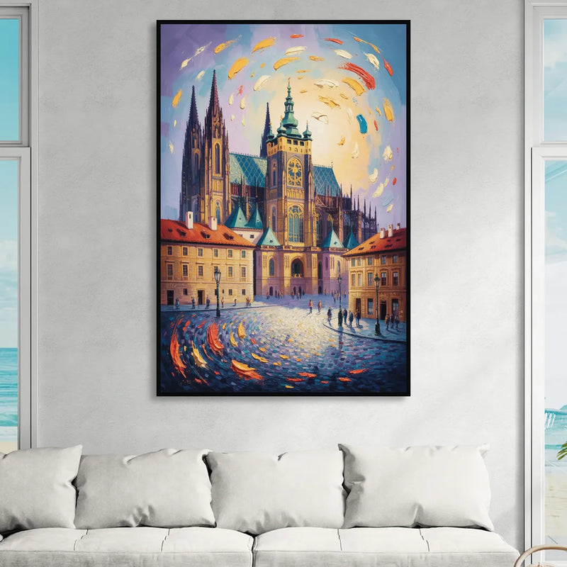 St. Vitus Cathedral Majesty Sitting Room - Black Canvas Wall Art
