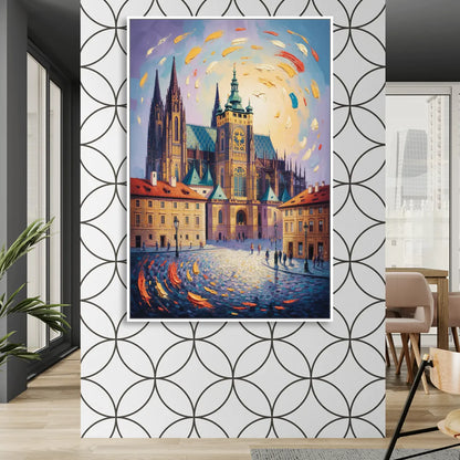 St. Vitus Cathedral Majesty Sitting Room - White Canvas Wall Art