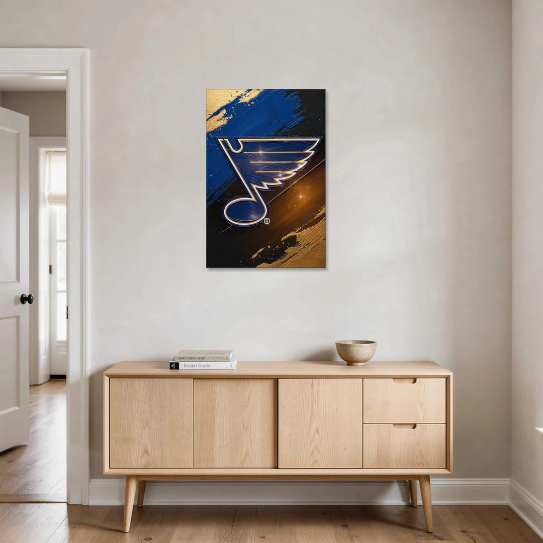 St. Louis Blues Hockey Theme - Canvas Wall Art - Coffee Table - 24x36