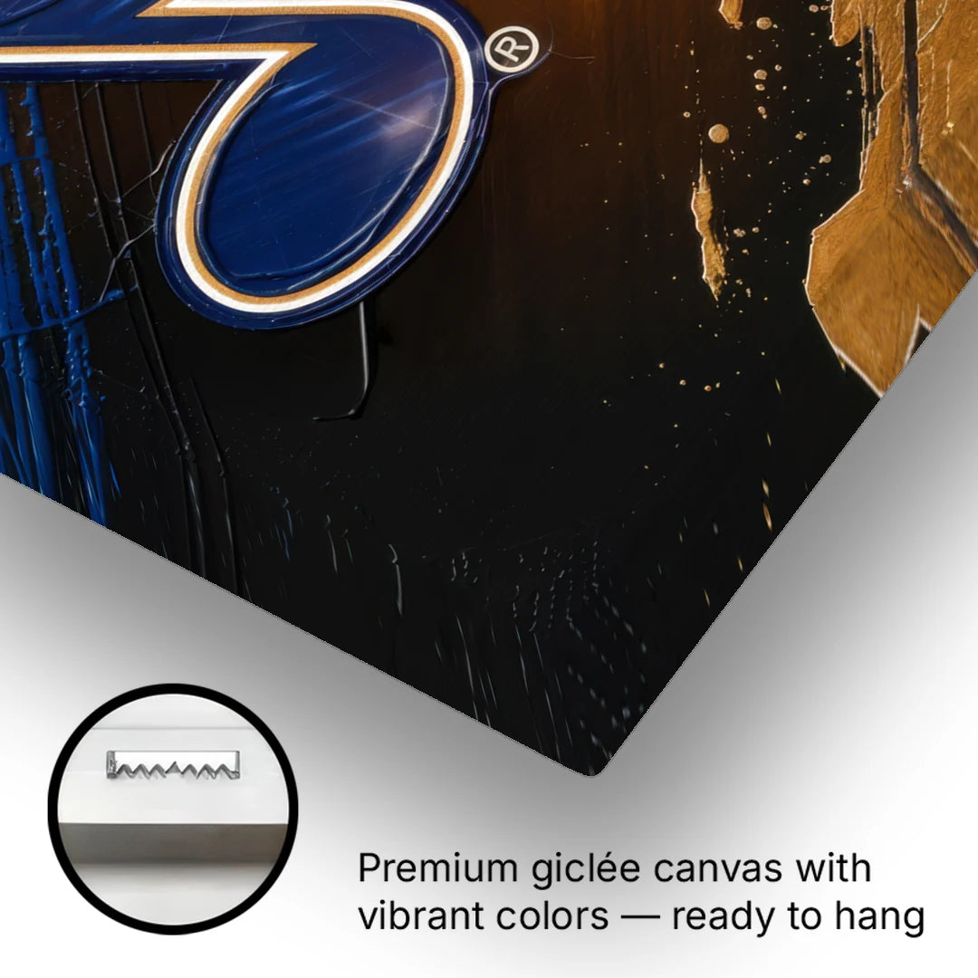 St. Louis Blues Hockey Theme - Canvas Wall Art - Gallery Wrap Corner