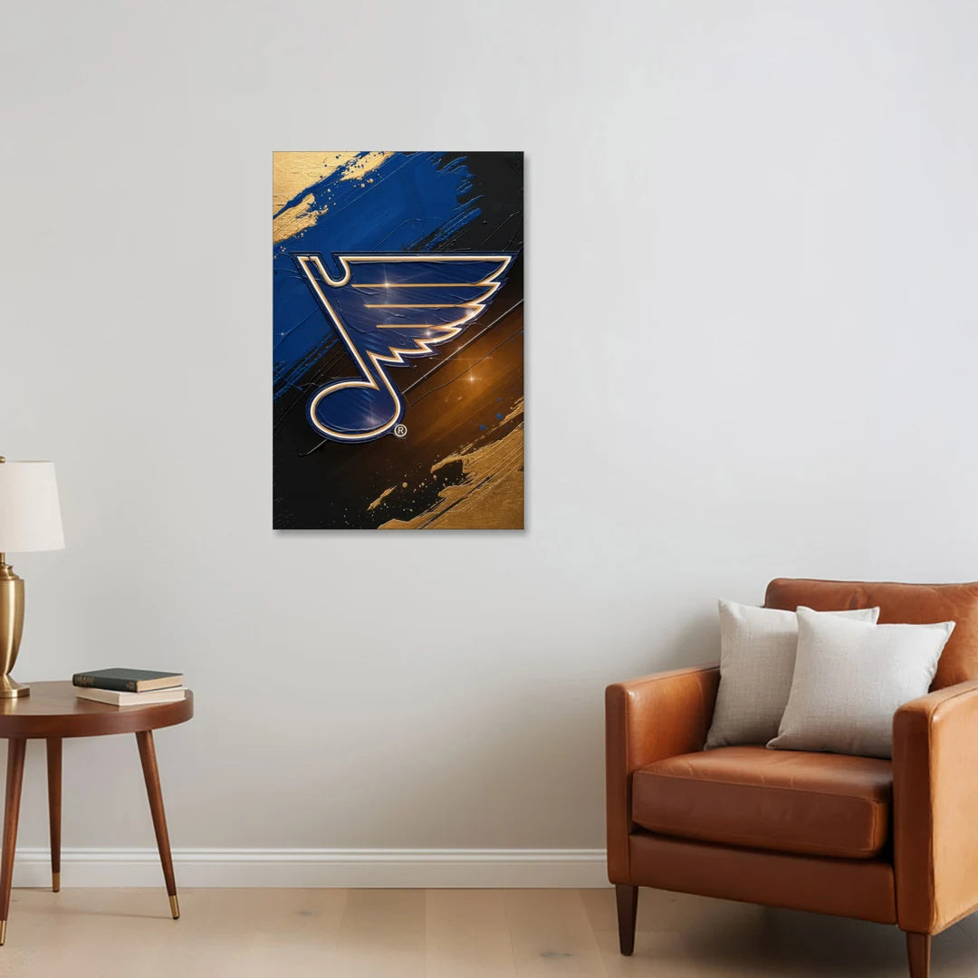 St. Louis Blues Hockey Theme - Canvas Wall Art - Sofa - 24x36